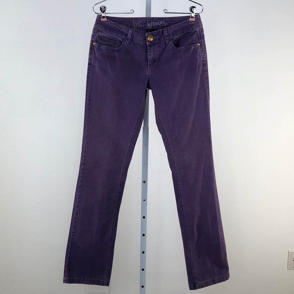 Kitson Purple Straight Leg Jeans, 28